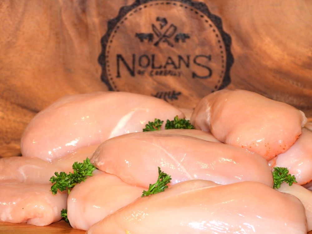 3 Chicken fillets Taken fresh off the bone, daily at Nolan's of Corbally,
Part of our Slim & Trim pack Any 4 for €22.99,