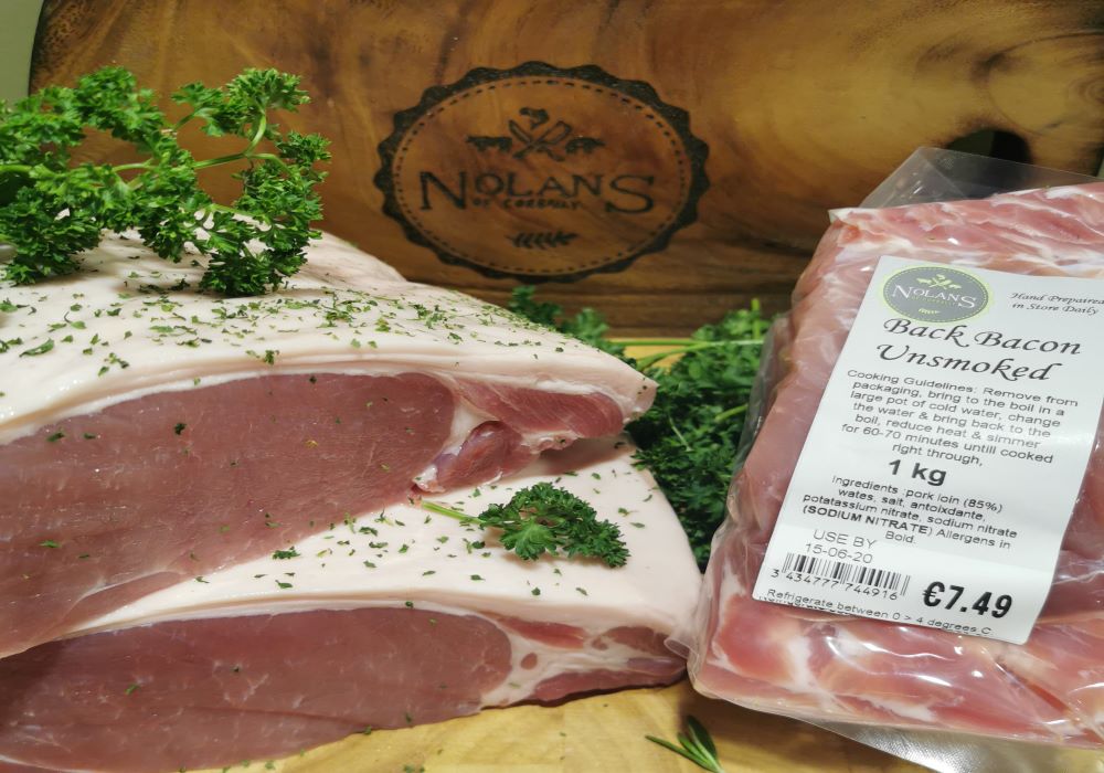 Nolan's Dry Cured Back Bacon 1kg €10.99